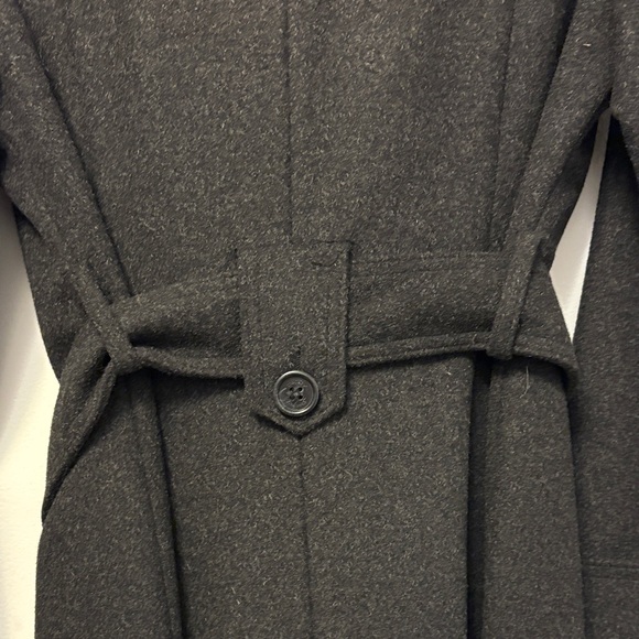 DKNY Double Breasted Long Wool Blend Coat - Picture 3 of 13